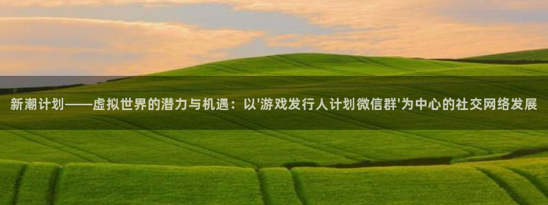 亿万28官网代理开号多少钱：新潮计划——虚拟世界的潜力与机遇：以\'游戏发行人计划微信群\'为中心的社交网络发展